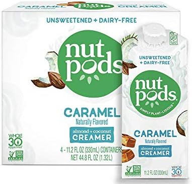 nutpods Caramel 4-pack, Unsweetened Dairy-free Coffee Creamer, Whole 30 Approved and Great Keto C... | Amazon (US)
