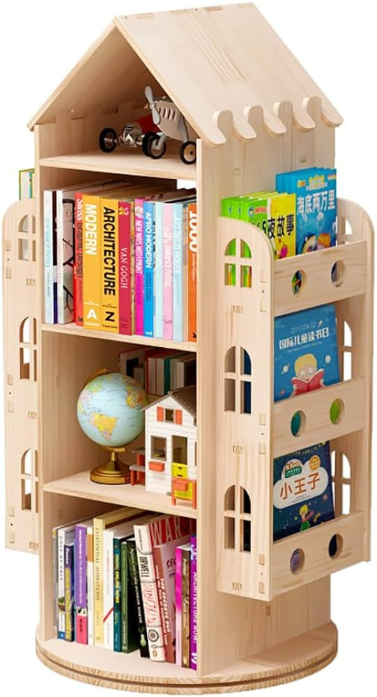 Rotating Bookshelf, Kids Bookshelf, 360 Display Floor Standing Bookcase Storage Rack Children's B... | Amazon (US)