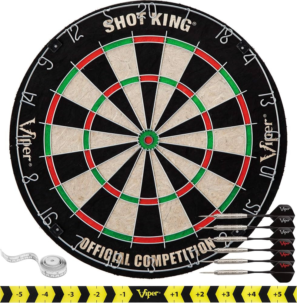 Viper by GLD Products Shot King Regulation Bristle Steel Tip Dartboard Set with Bullseye Metal Ra... | Amazon (US)