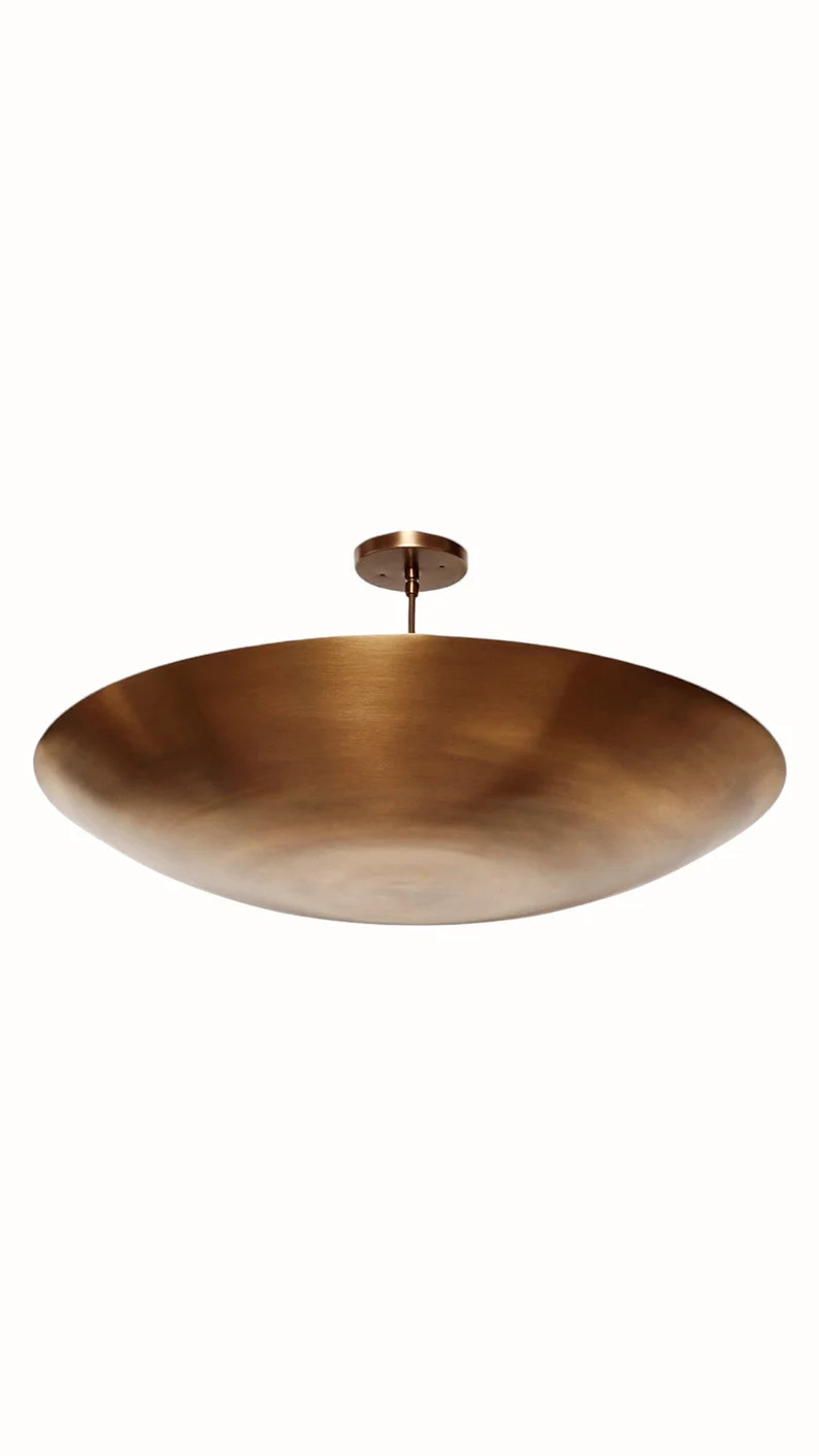 Handmade Brass Mid Century Modern Chandelier: Six-Light Flush Mount | Etsy (US)