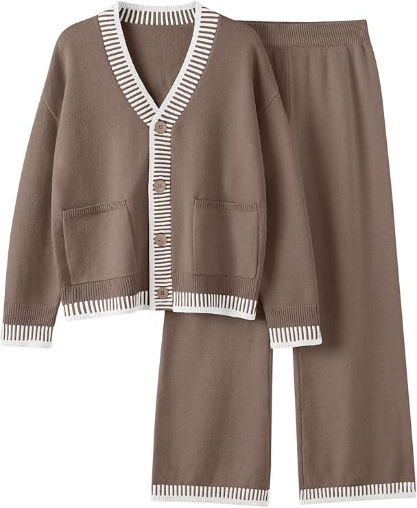 LILLUSORY Womens Sweater Lounge Sets Fall Fashion Outfits Matching Cardigan Long Sleeve Loungewea... | Amazon (US)