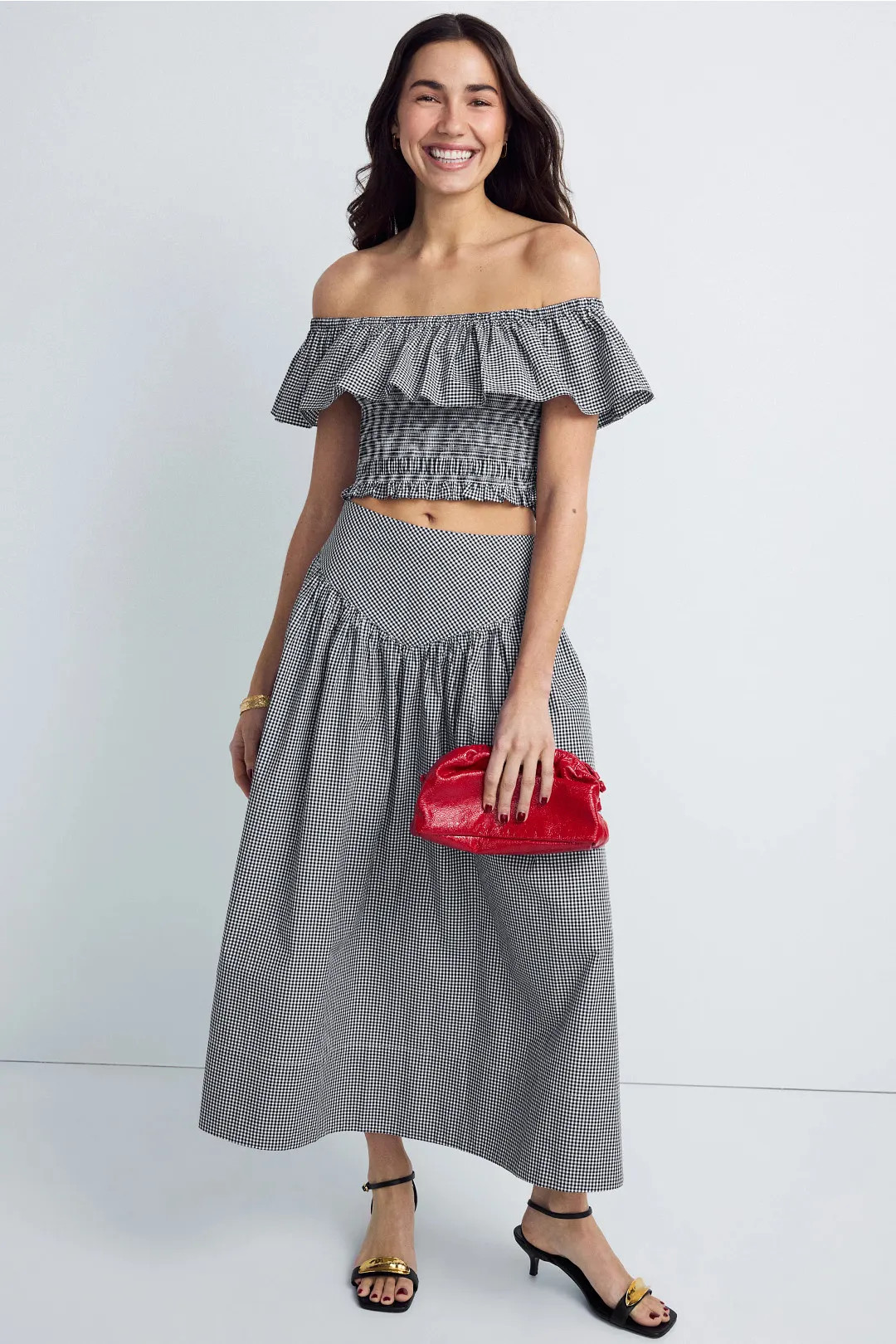 Ronny Kobo x RTR Off The Shoulder Smocked Top | Rent the Runway