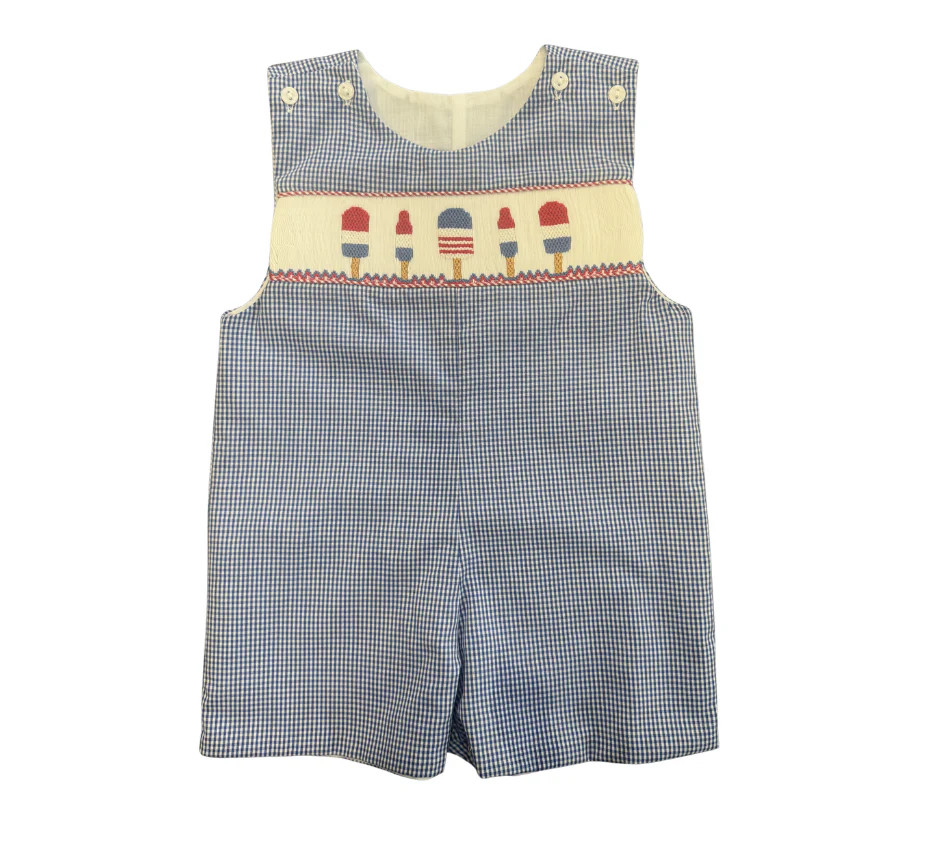Lulu Bebe Patriotic Popsicles Smocked Jon Jon | JoJo Mommy