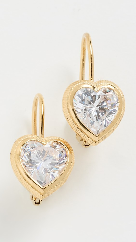 Bezel Heart Earrings | Shopbop