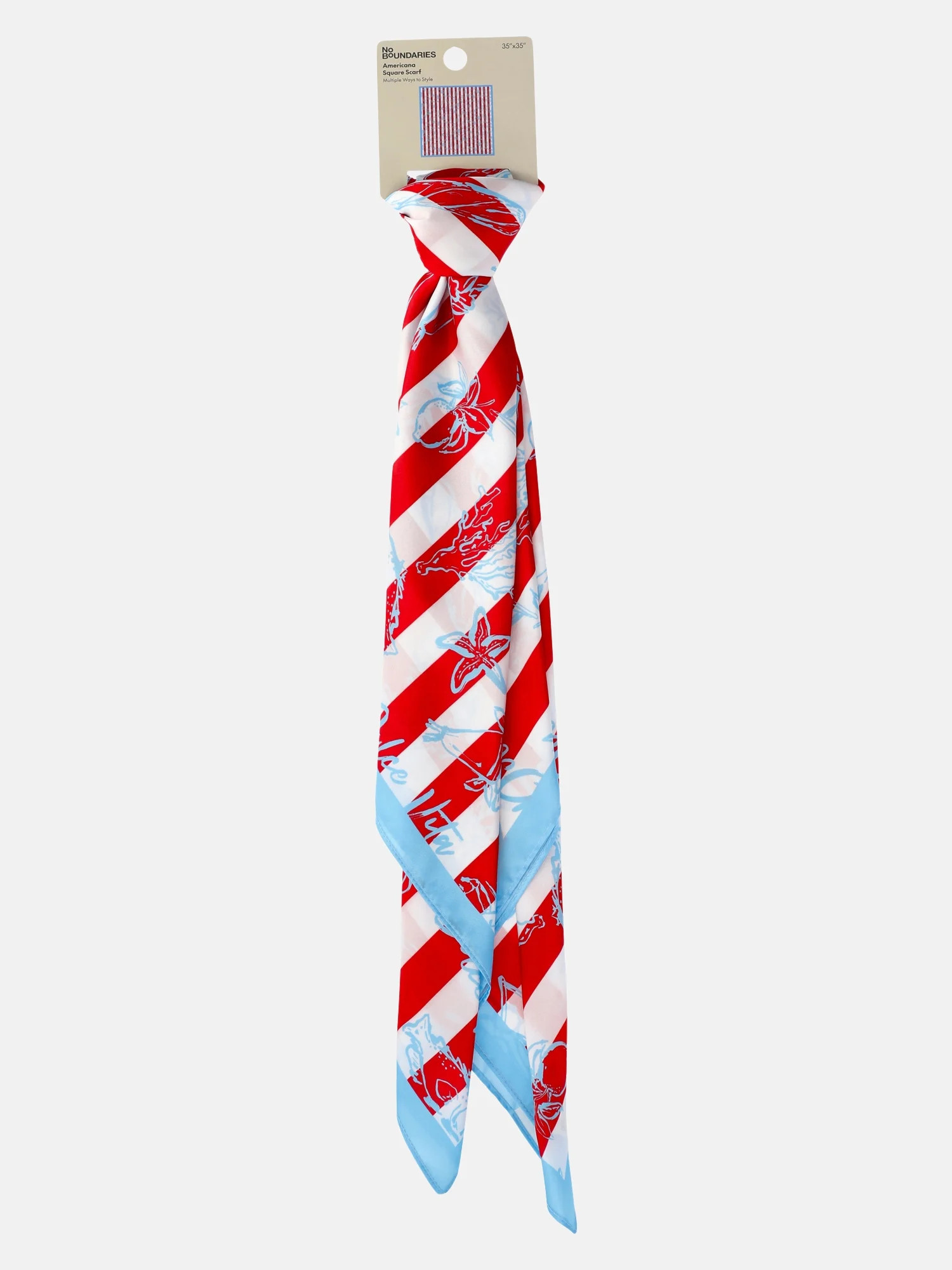 No Boundaries Women's Americana Print Square Scarf | Walmart (US)