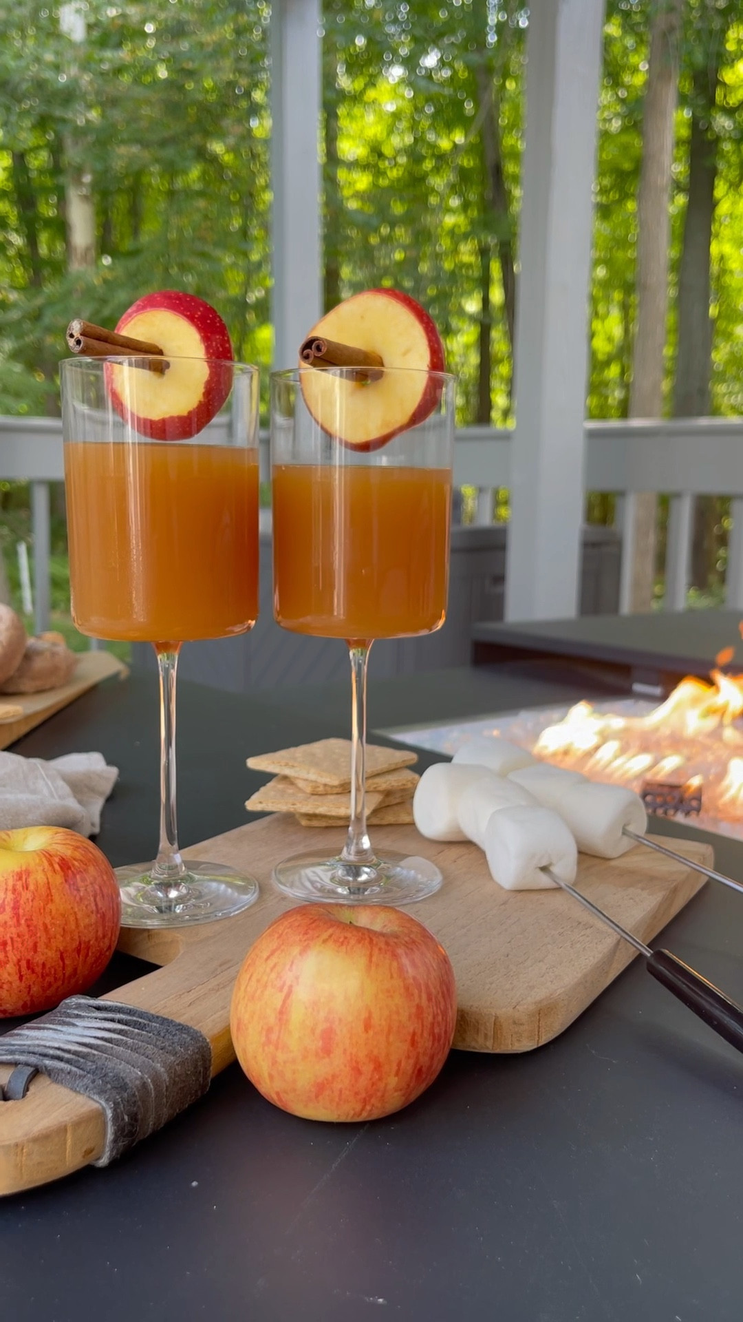 Fall! 
My Favorite Glasses and my favorite apple cider and mulling spices I use in my cider! Everything needed for a cozy bonfire s’mores & movie night!  
My wood charcuterie boards for s’mores also linked! Cozy pumpkin and spooky fall coffee mugs and fall sweatshirt  

#LTKSeasonal #LTKhome #LTKfamily