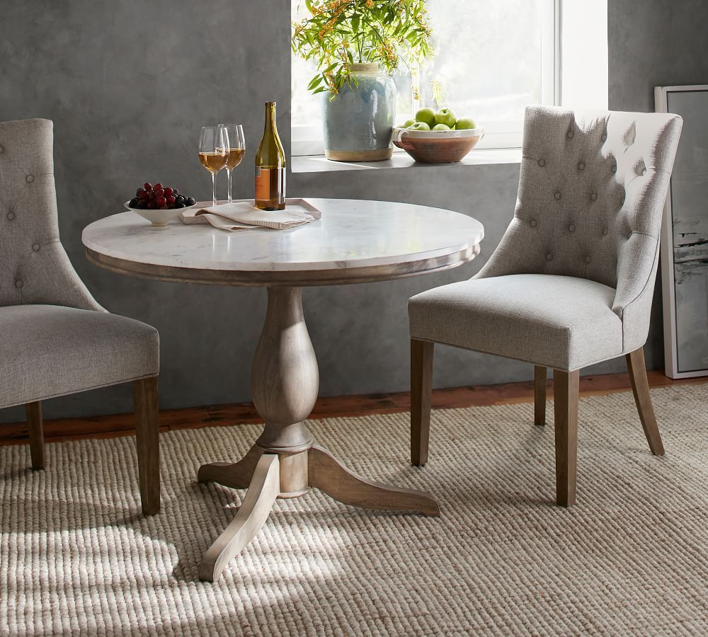Alexandra Round Marble Pedestal Dining Table | Pottery Barn (US)