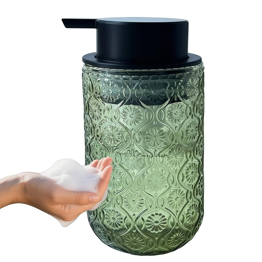 Foaming Hand Soap Dispenser,Vintage Glass Soap and Lotion Dispenser for Bathroom,Kitchen Dish Soa... | Amazon (US)