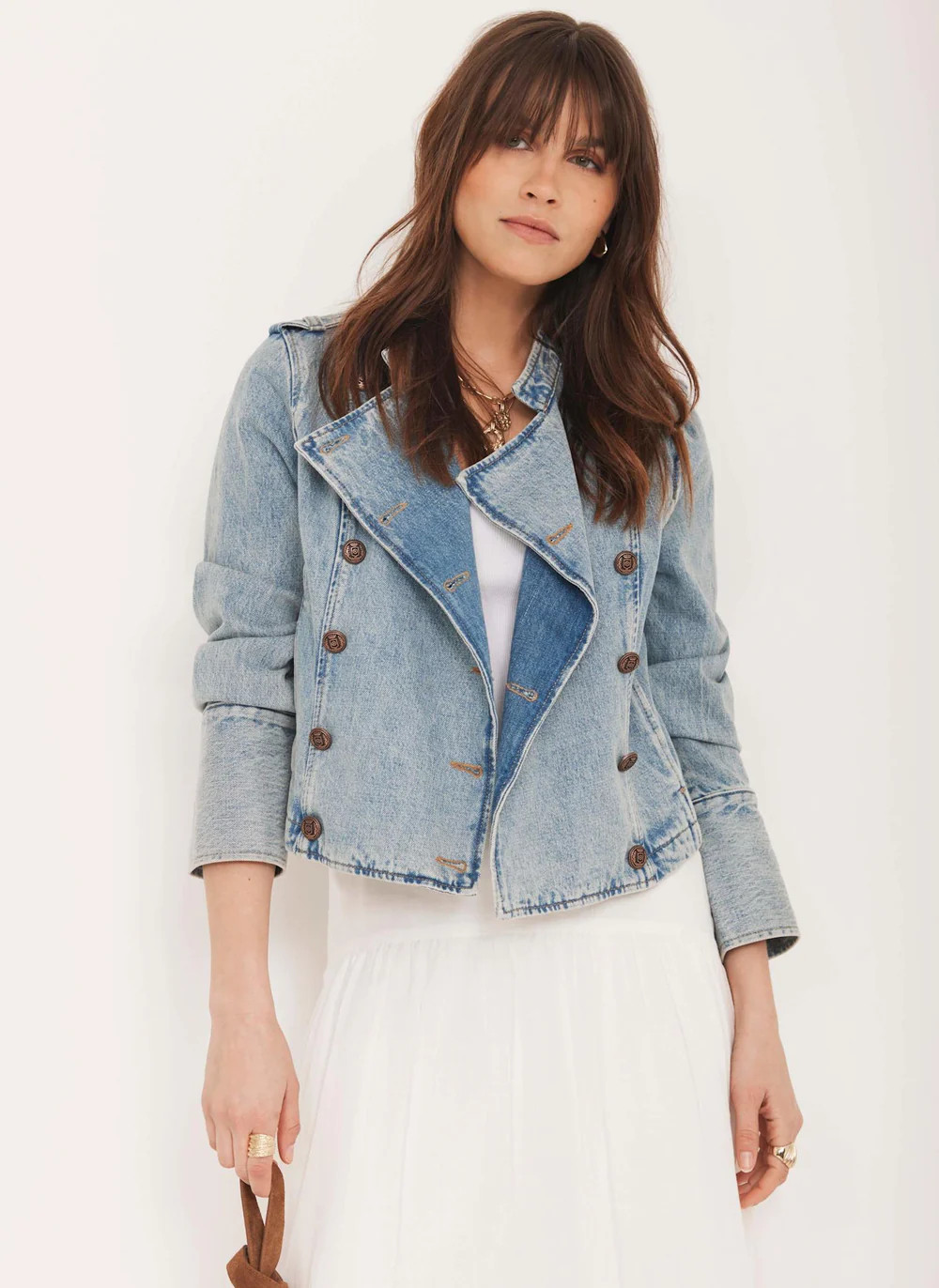 Indigo Denim Military Jacket | Mint Velvet - US