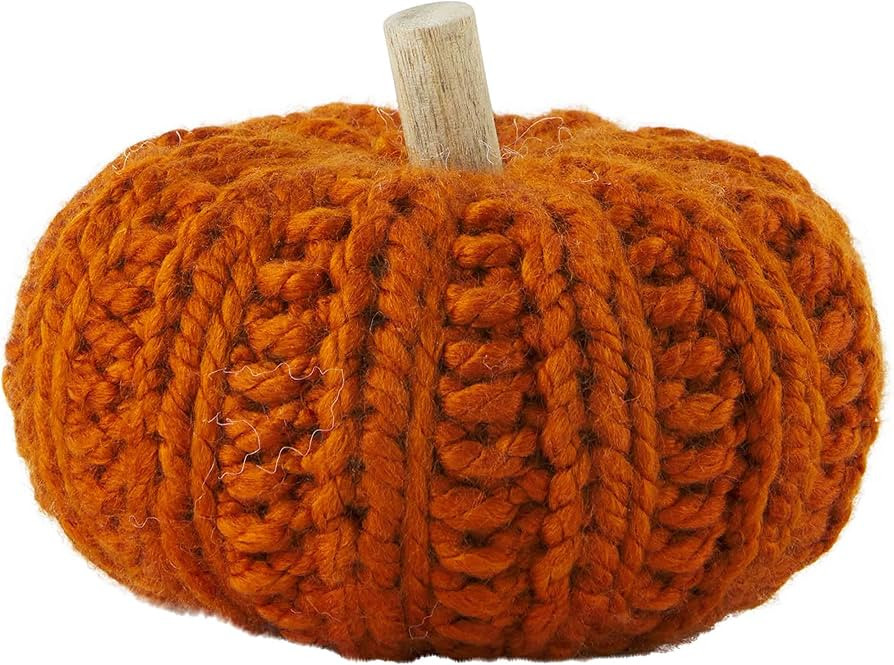 Mud Pie Crochet Pumpkin, Orange Table Sitters | Amazon (US)