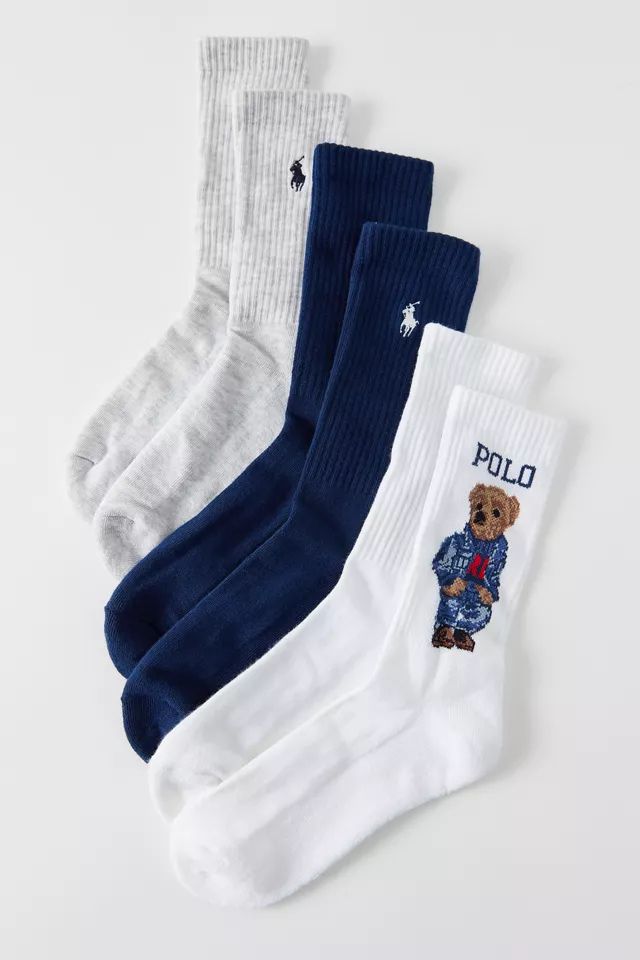 Polo Ralph Lauren Americana Bear Crew Sock 3-Pack | Urban Outfitters (US and RoW)
