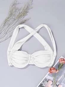 Ruched Crisscross Underwire Bikini Top SKU: sw2301317278727373(1000+ Reviews)$7.99$7.59Join for a... | SHEIN