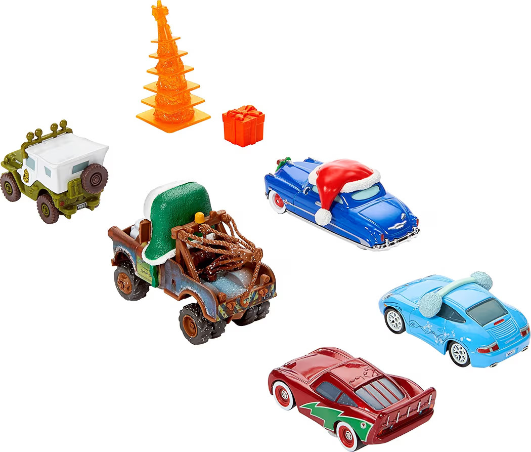 Mattel Disney and Pixar Cars Toy Multipack, Set of 5 Winter-Themed Vehicles Including a Holiday H... | Amazon (US)