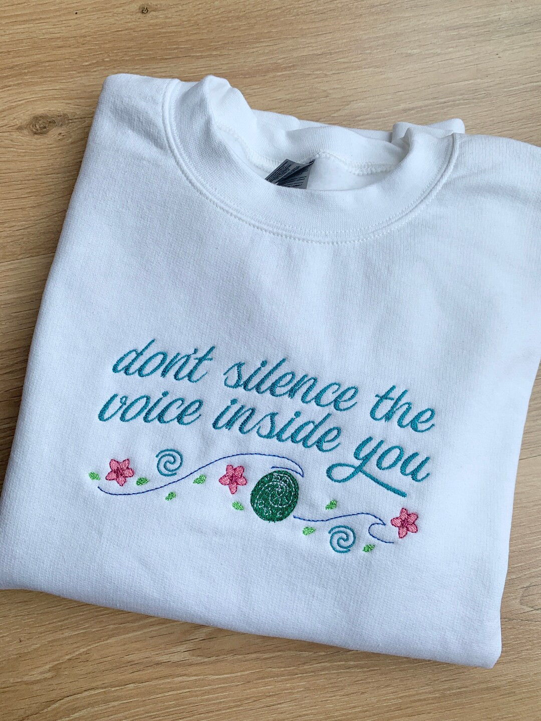 Princess Inspired Sweatshirt Embroidered with Moana Inspired Quote and Motif - 'don't silence the... | Etsy (US)