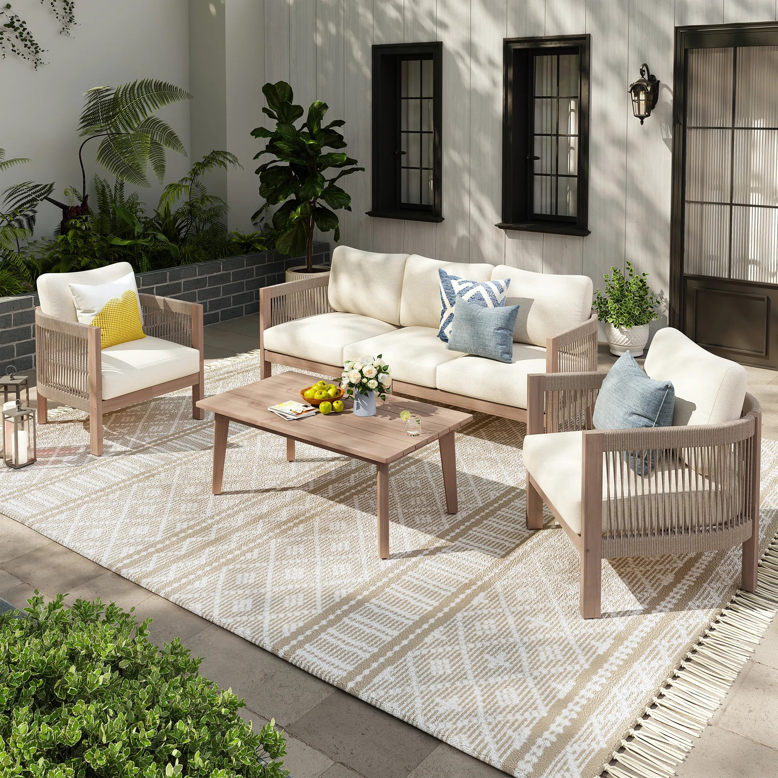5 - Person Outdoor Seating Group With Cushions | Wayfair North America