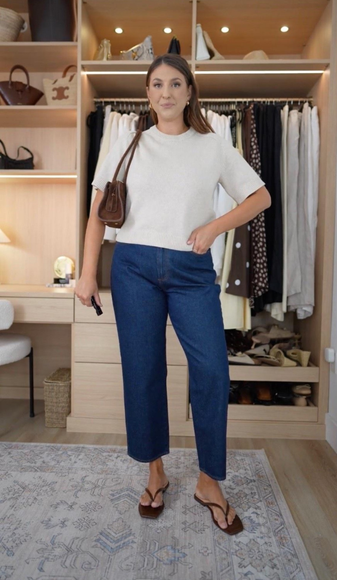 The easiest summer-to-fall outfit formula 🤎 A lightweight short sleeve sweater, dark wash straight leg jeans, chocolate brown sandals, and a suede bag create the perfect transitional look.

Amazon fashion, fall transition outfit, short sleeve sweater, dark wash jeans, suede bag, brown sandals, neutral outfit, everyday style, fall fashion, Amazon finds

#LTKootd #LTKMidsize #LTKWorkwear