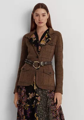 Lauren Ralph Lauren Checked Plaid Wool-Blend Blazer | Belk