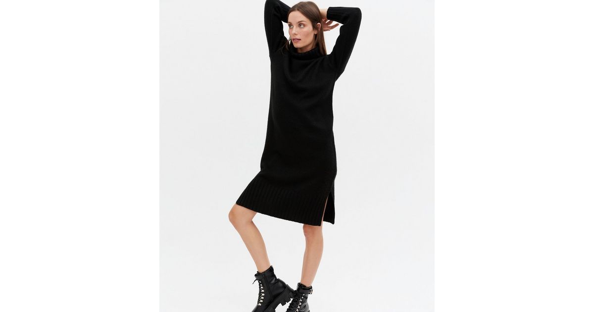 Black Knit Roll Neck Midi Dress
						
						Add to Saved Items
						Remove from Saved Items | New Look (UK)