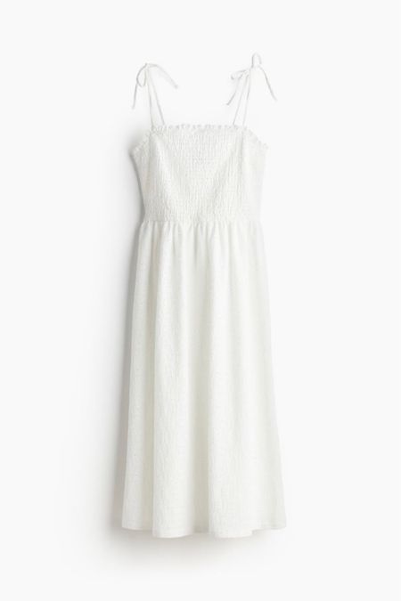 Smocked white midi dress 

#LTKfindsunder50 #LTKSeasonal #LTKstyletip
