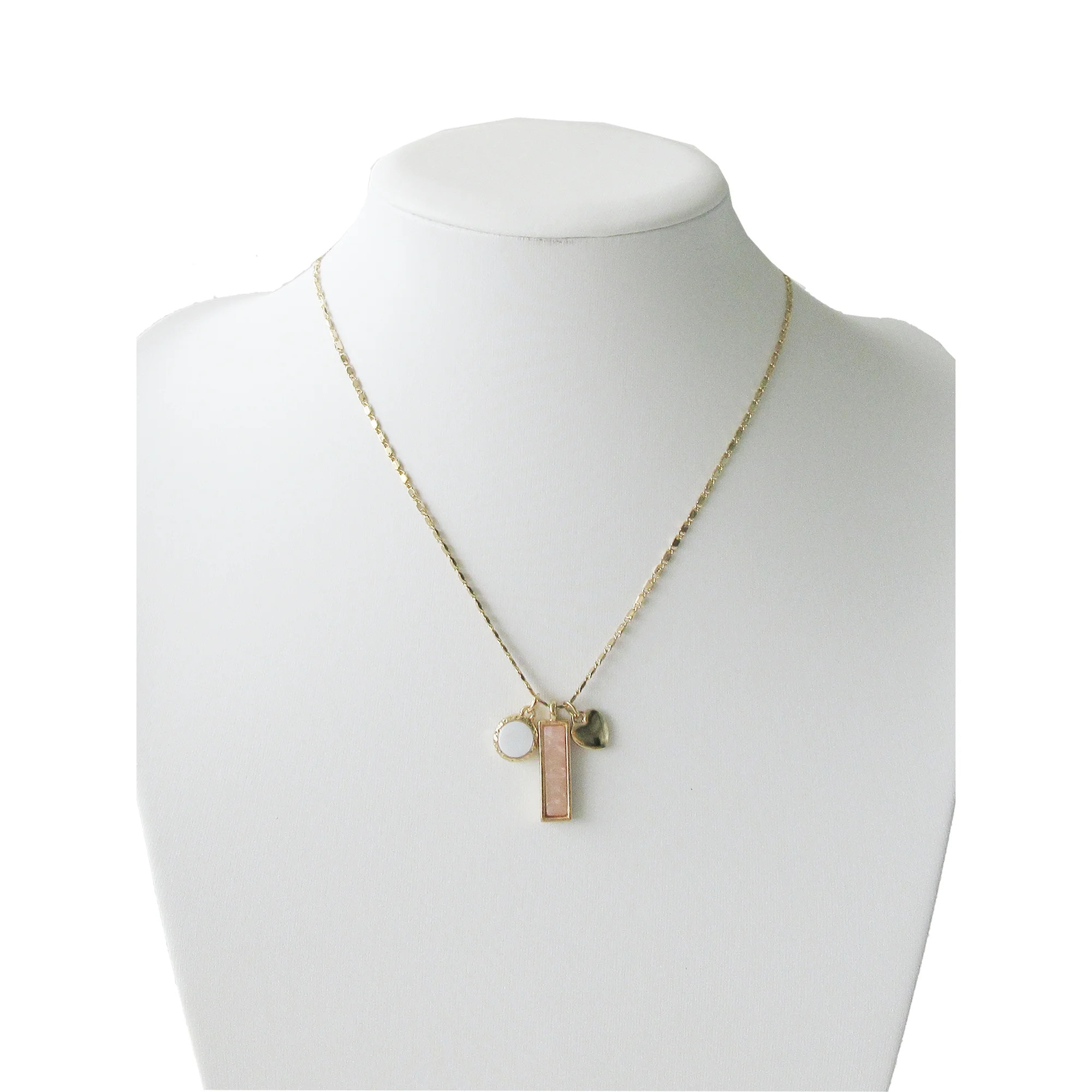 Time And Tru Women's 3 Pendants Delicate Brass Necklace 18" | Walmart (US)