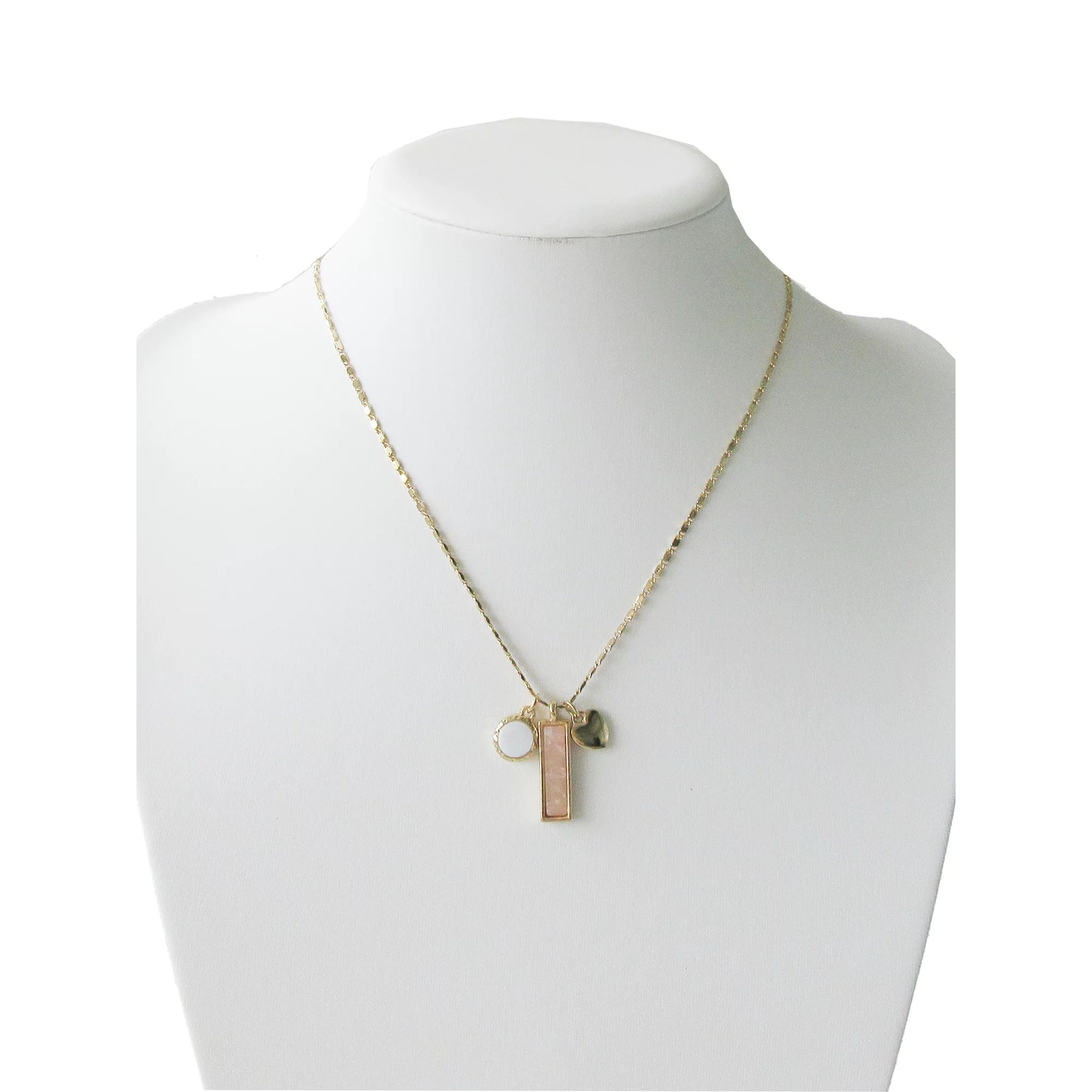 Time And Tru Women's 3 Pendants Delicate Brass Necklace 18" | Walmart (US)