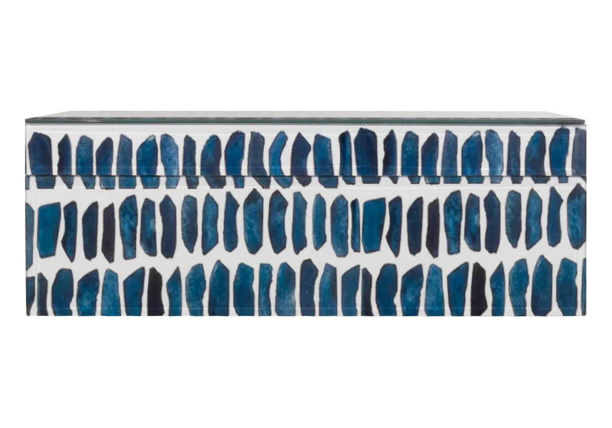 INDIGO BRUSHSTROKE BOX | Alice Lane Home Collection