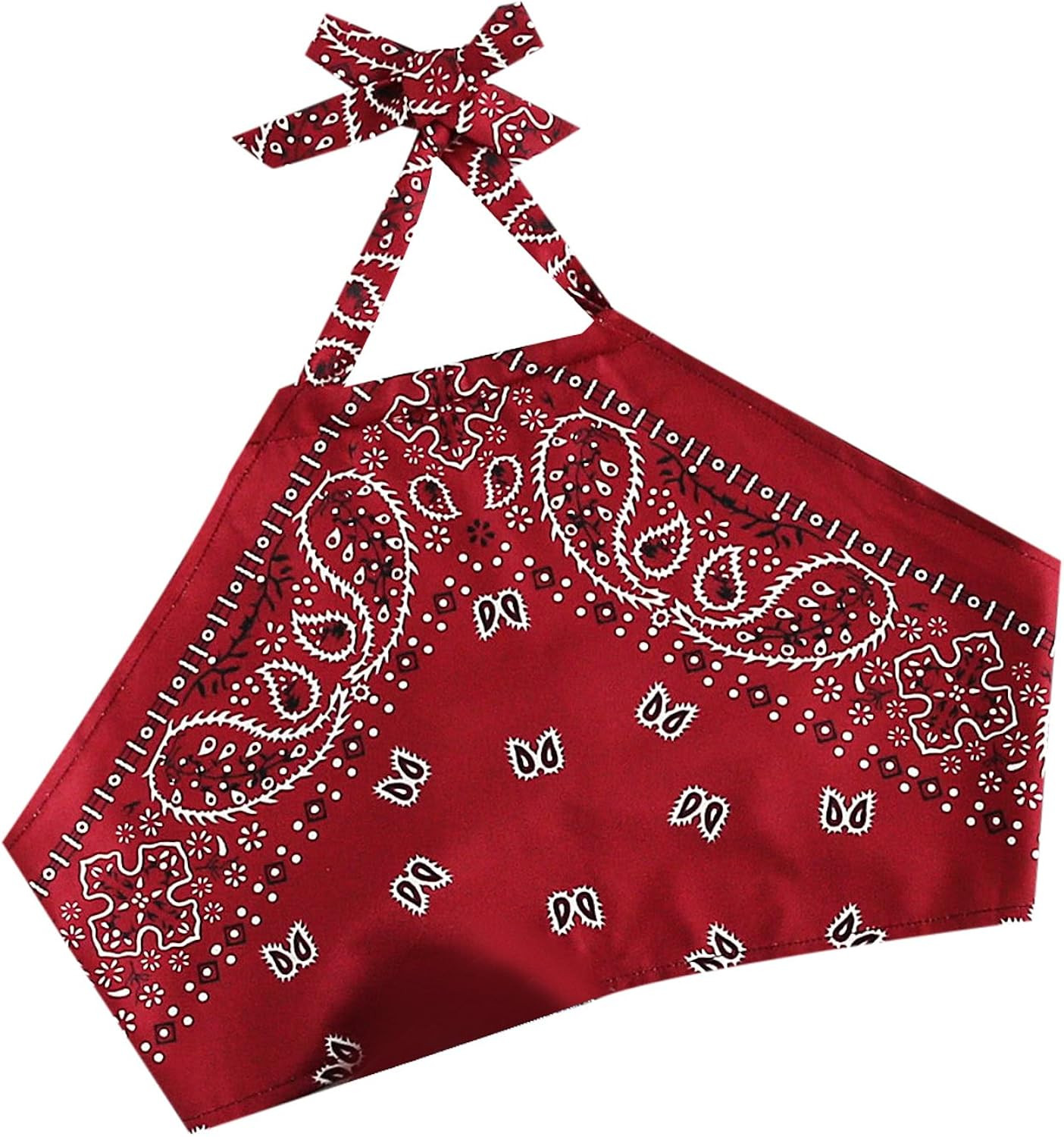 SweatyRocks Women's Vintage Print Halter Neck Crop Top | Amazon (US)