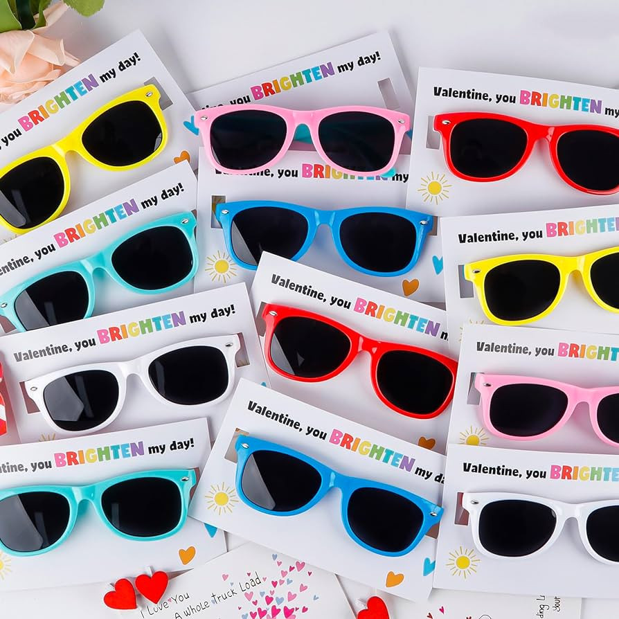 Amazon.com: FestalMart Valentines Day Gifts for Kids- 12 Pack Valentines Cards with Sunglasses-Va... | Amazon (US)