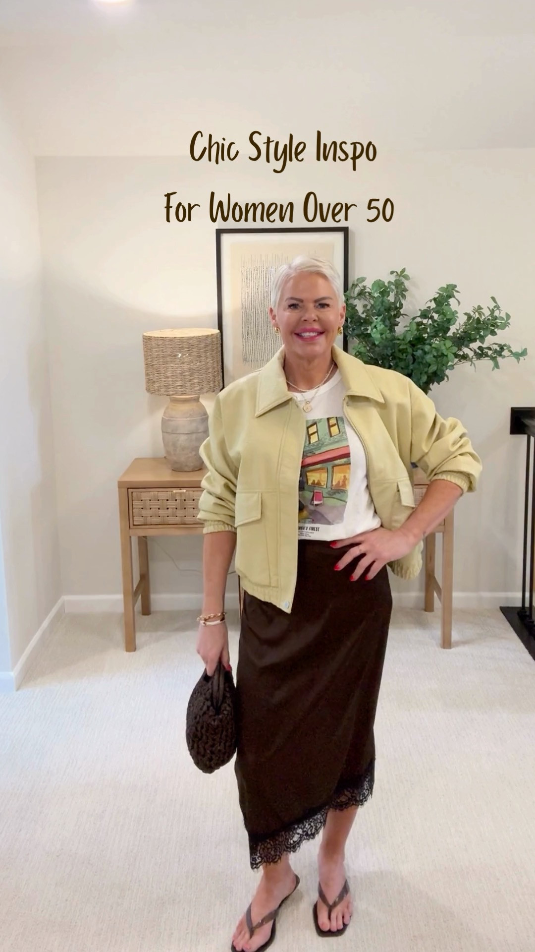 Summer Outfit, Lace Skirt, Date Night Outfits, Chic Style, Brown, Over 40 Style, Over 50 Style, Fashion Over 40, Fashion Over 50 

 #LTKootd #LTKmomlife #LTKOver40