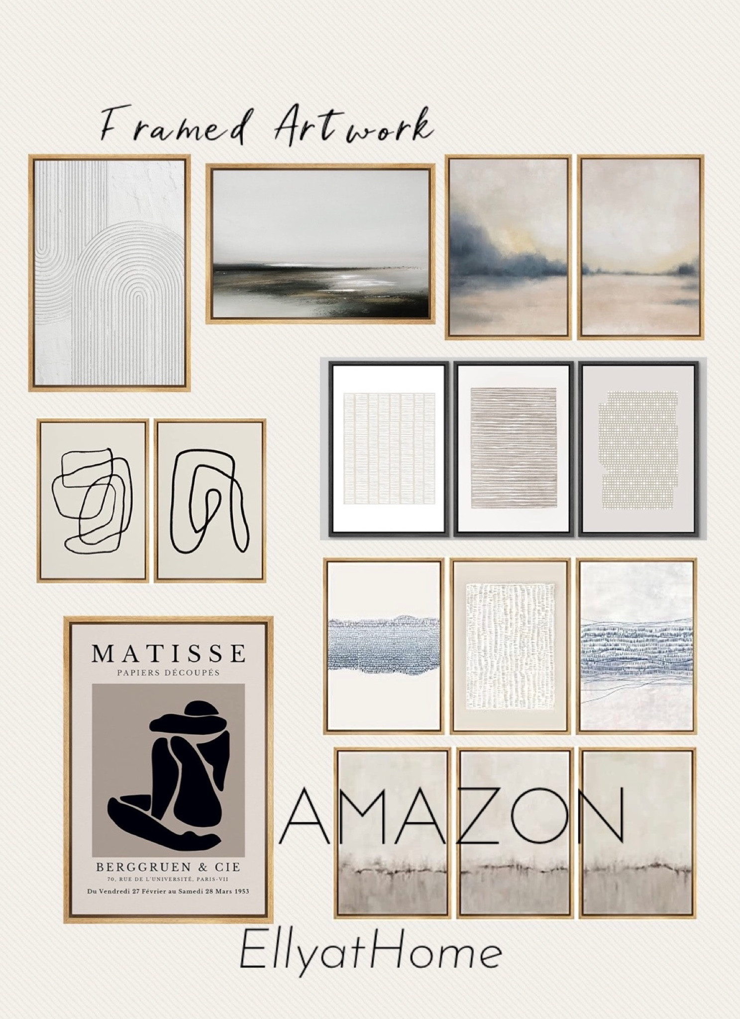 Framed artwork at Amazon home. Neutrals, coastal, curated, sets, individual. Add to your living room, bedroom, dining room, bedroom. Home decor accessories. Amazon home finds. 

#LTKsalealert #LTKhome #LTKfindsunder50