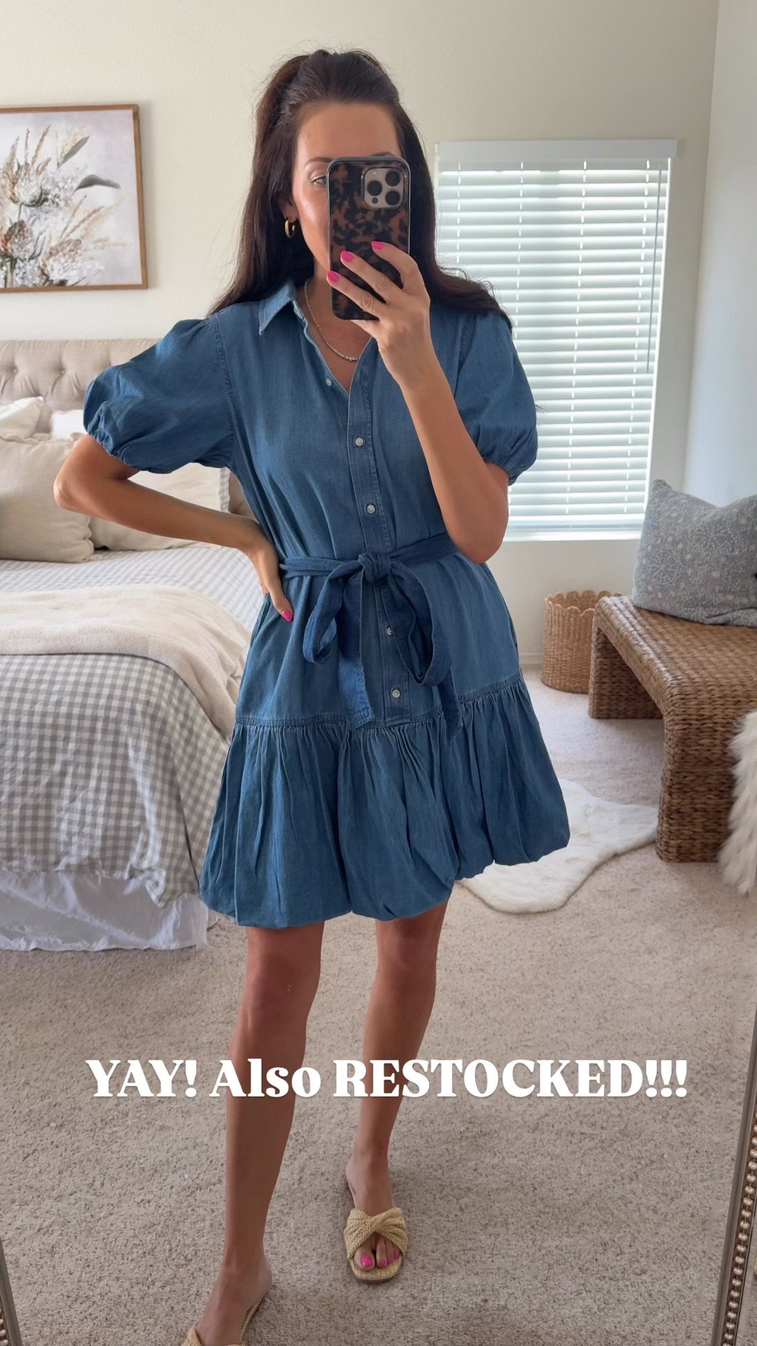 Denim dress fully RESTOCKED!!  Wearing a small —great quality👏🏻

#LTKMothersDay #LTKSeasonal #LTKootd