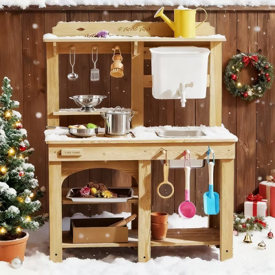 Tiny Land® Mud Kitchen - DuoPlay Outdoor Play Kitchen for Kids | Target