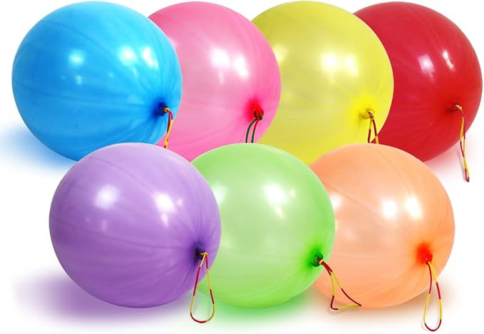 LEEZZIZZ 32Pcs Punch Balloons, Thickened Punching Balloon Heavy Duty Party Favors For Kids, Bounc... | Amazon (US)