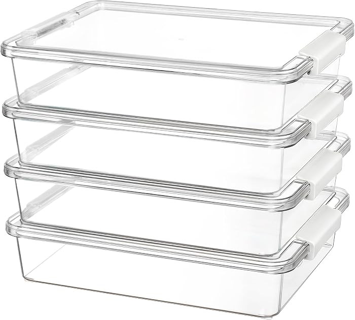 Vtopmart 6 Qt Plastic Storage Bins with Lids, Clear Sensory Bins, Arts Crafts Organizers and Stor... | Amazon (US)