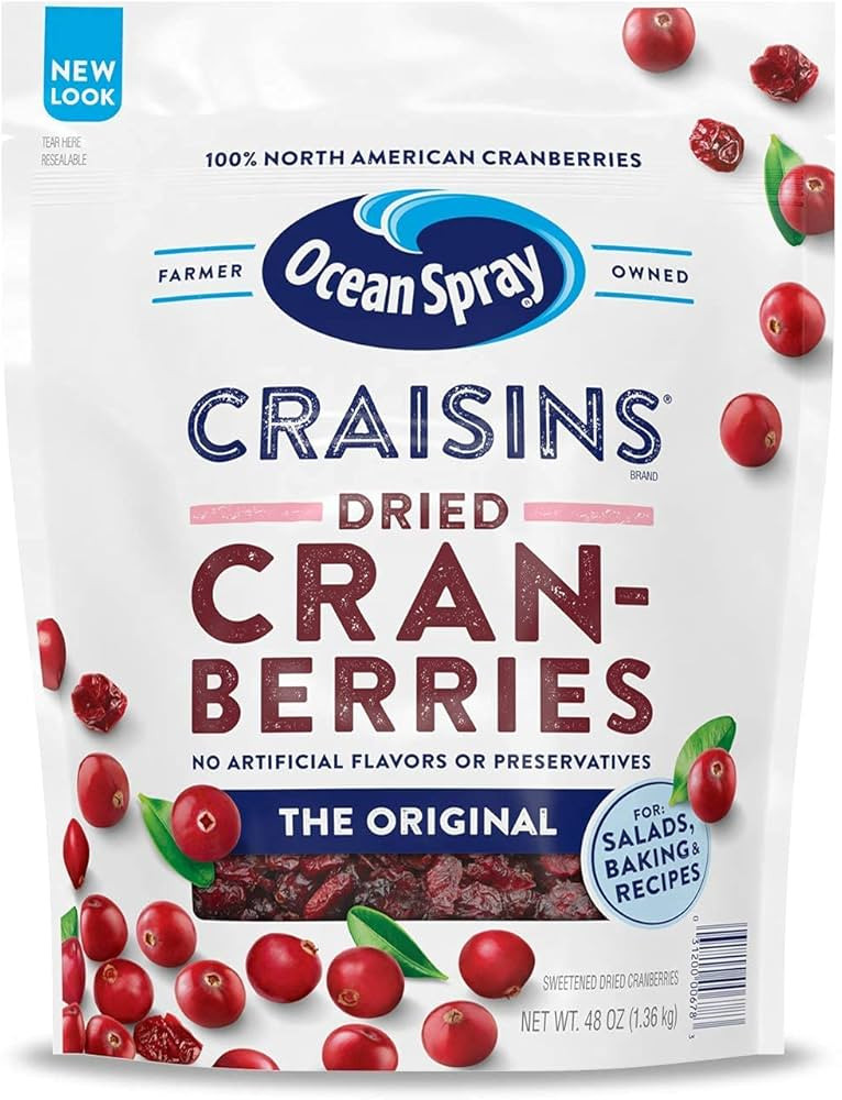 Ocean Spray Craisins Dried Cranberries, Original, 48 Ounce | Amazon (US)