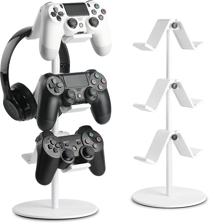 KELJUN Controller Holder White, Headset Holder,Great 3 Tier Controller Headphone Organizer for Al... | Amazon (US)