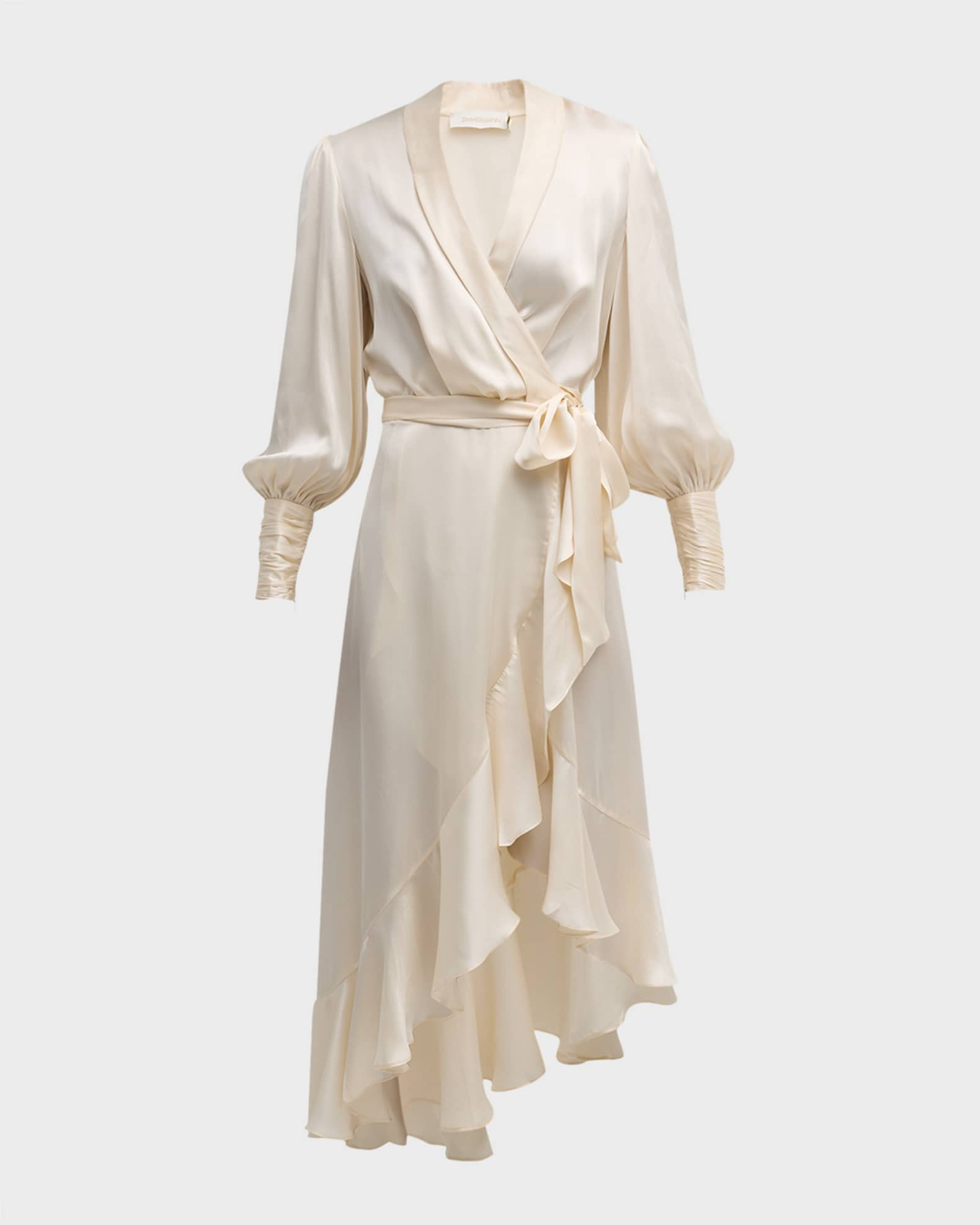 Silk Wrap Midi Dress | Neiman Marcus