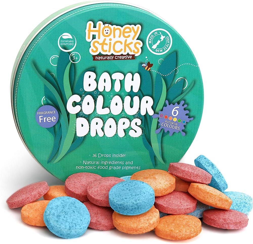 Honeysticks Bath Color Tablets for Kids - Non Toxic Bathtub Color Drops Made with Natural and Foo... | Amazon (US)