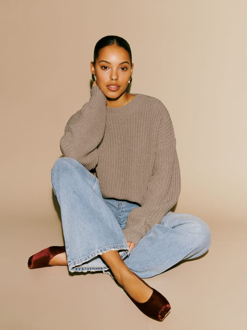 Sam Cotton Cashmere Oversized Crew Sweater | Reformation (Global)