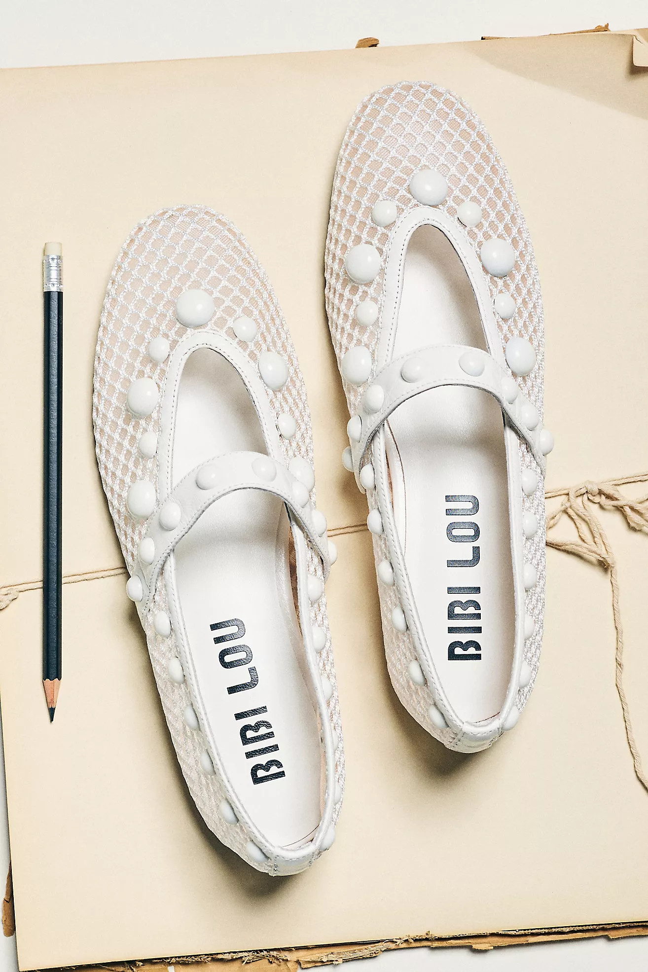 Bibi Lou Netted Stud Mary Jane Flats | Anthropologie (US)