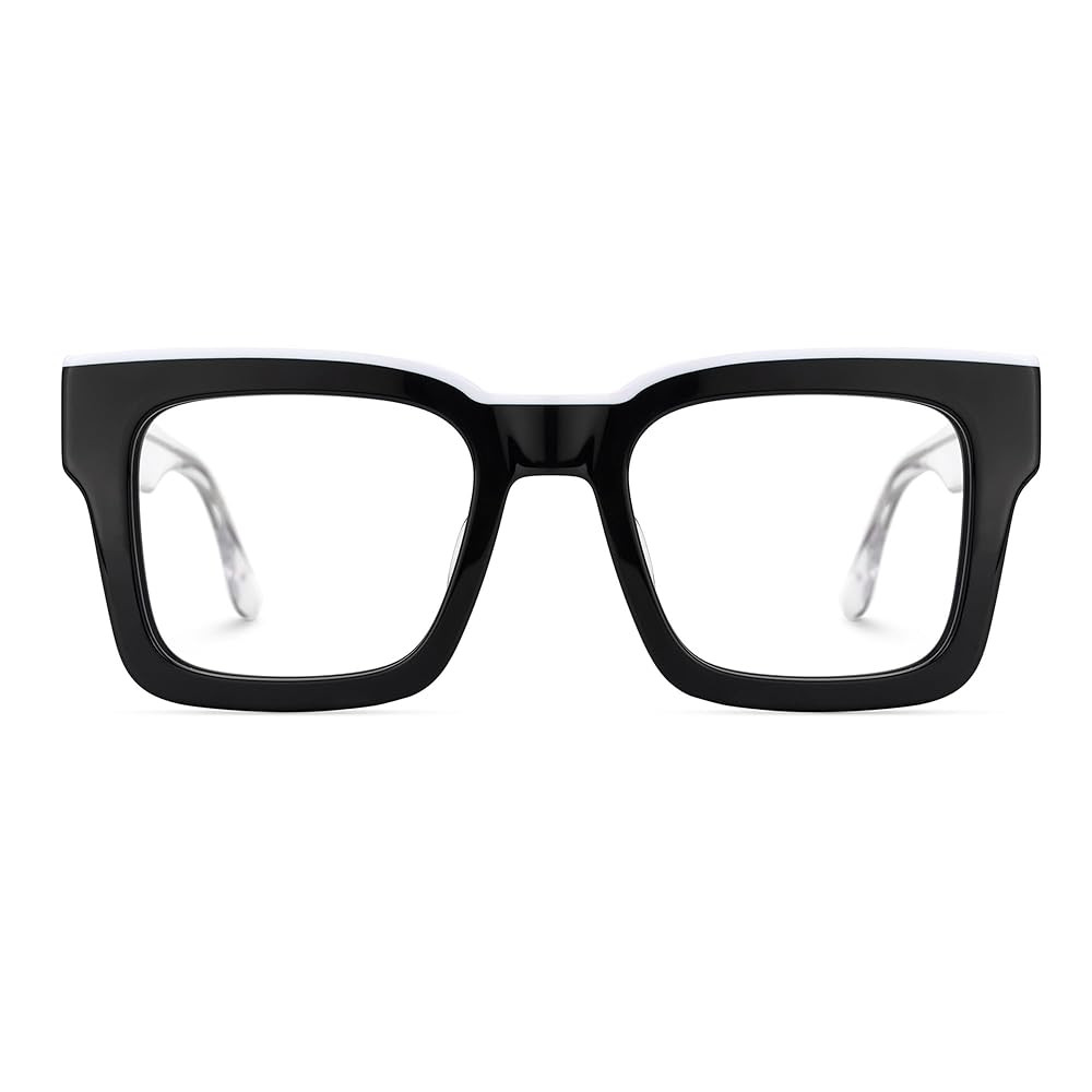 Zeelool Thick Square Glasses Frame for Men Non-prescription Clear Lens Eyeglasses Vorse JGA796000 | Amazon (US)