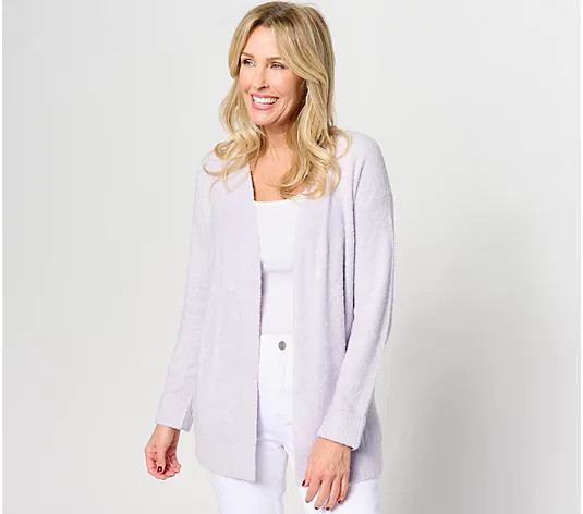 Barefoot Dreams CozyChic Lite Ribbed Cuff Coastline Cardigan - QVC.com | QVC