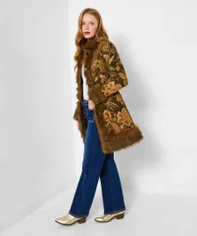 Lara Jacquard Floral Coat | Joe Browns