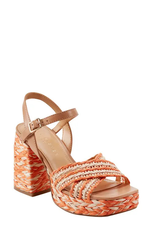 Marc Fisher LTD Juliey Ankle Strap Platform Sandal in Orange at Nordstrom, Size 5.5 | Nordstrom
