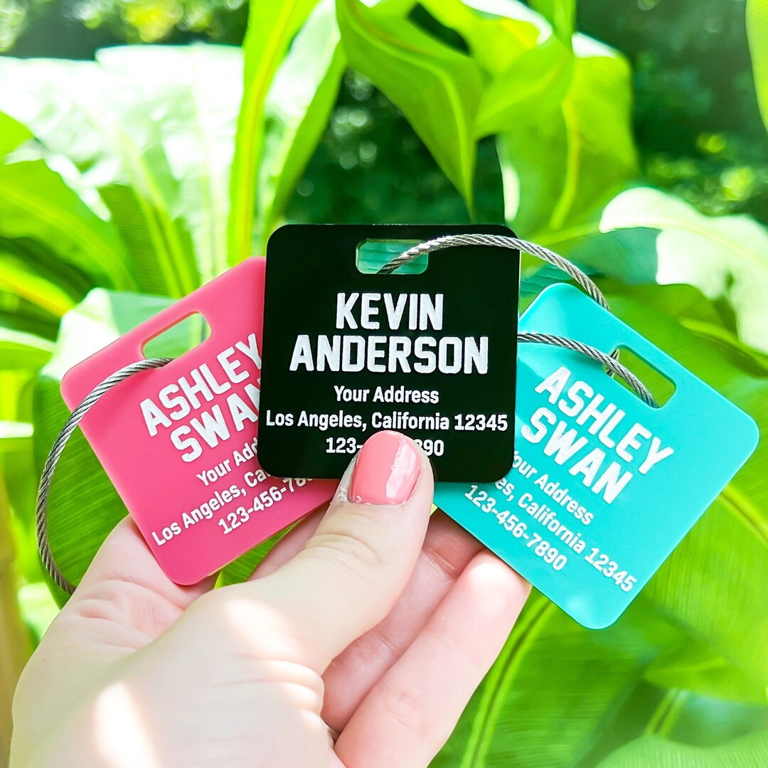 Luggage Tag Personalized, Modern Identification Tags, Backpack Suitcase, Baggage Travel Gift, Vac... | Etsy (US)