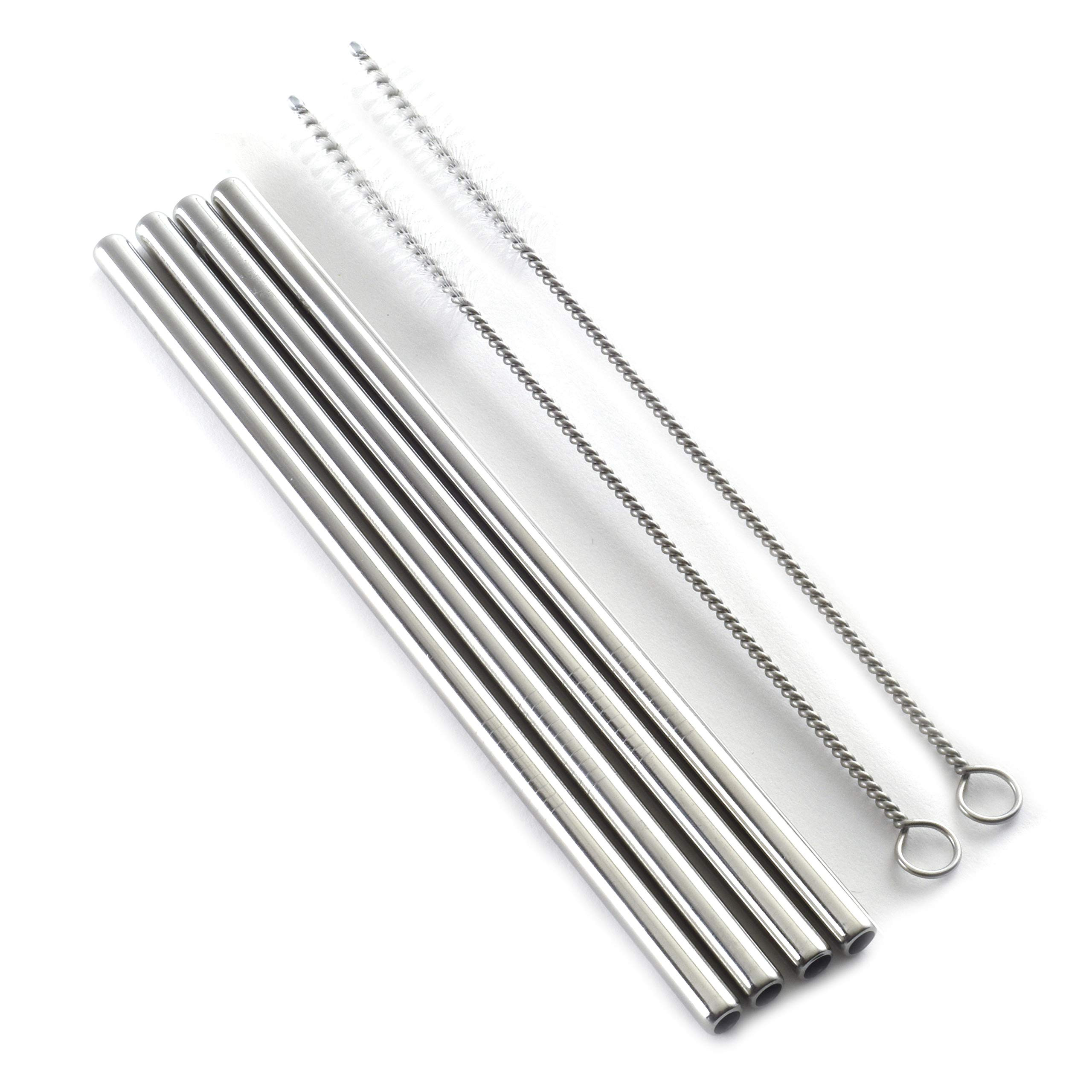 Norpro Stainless Steel Drinking Straws with 2 Cleaning Brushes | Amazon (US)
