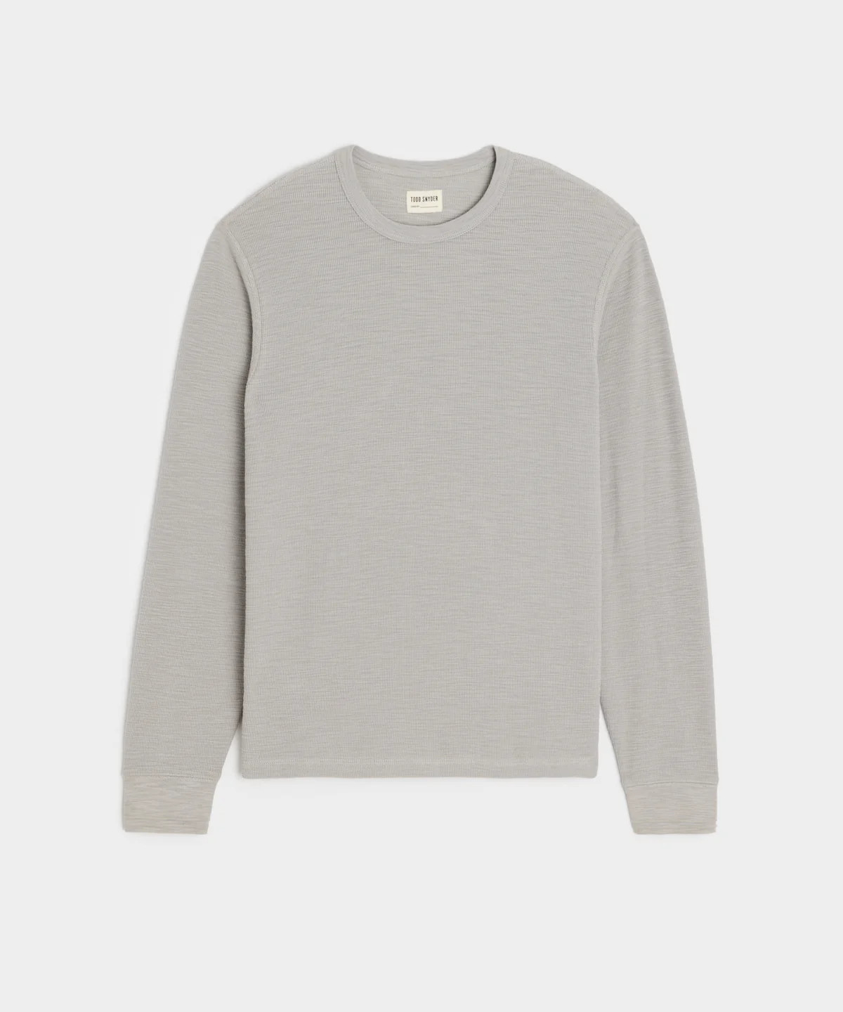 Lightweight Mini Waffle Crew in Graystone | Todd Snyder