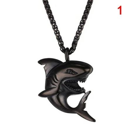 Metal Shark Pendant Necklace for Men Fish with Twisted Chain Fashion And Cool Necklace for Men Women | Walmart (US)