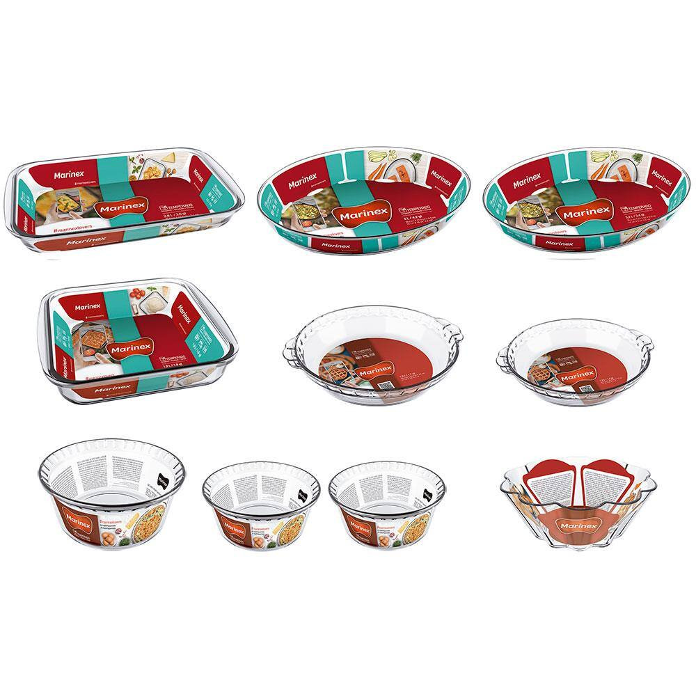Conjunto de Travessas Refratárias Marinex em Vidro - 10 Peças | Casas Bahia (BR)