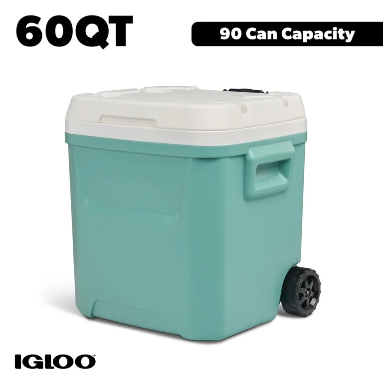 Igloo 60 QT Laguna Ice Chest Cooler with Wheels, Teal Blue | Walmart (US)